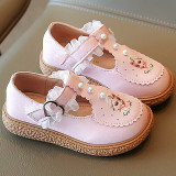 Kids Girl Soft Rubber Flats Lace Princess Dress Shoes