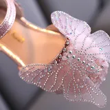 Girls Princess Sequins Mesh Butterfly Soft Flat Soled Dress Shoes