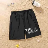 Matching Family Swimsuit The Originai  Swim Trunks and Girl Remix Bikini Black Swimwear