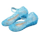 Kid Girls Sequins Hollow Out Jelly Non-slip Flats Shoes
