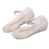 Kid Girls Sequins Hollow Out Jelly Non-slip Flats Shoes