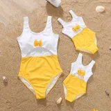 Matching Family Suit Boy Striped Swim Trunks and Girl Bikini One Piece Swimsuit