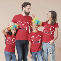 Family Matching Clothing Top Parent-kids Cartoon Mice 2023 Head Family T-shirts