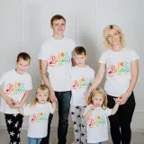 Family Matching Clothing Top Parent-kids Rainbow Believe Family T-shirts