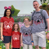 Family Matching Clothing Top Parent-kids Cartoon Mice Love Heart Family T-shirts