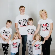 Family Matching Clothing Top Parent-kids Cartoon Mice Forever Family T-shirts