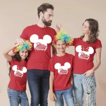 Family Matching Clothing Top Parent-kids Cartoon Mice Fantasy Cruise Family T-shirts