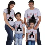 Family Matching Clothing Top Parent-kids Cartoon Mice Castle Family T-shirts