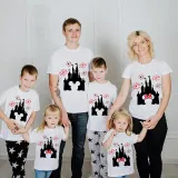 Family Matching Clothing Top Parent-kids Cartoon Mice Castle Family T-shirts