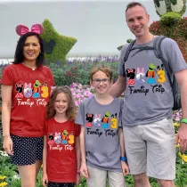 Family Matching Clothing Top Parent-kids Cartoon Mice 2023 Family Trip Family T-shirts