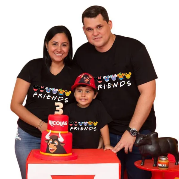 Family Matching Clothing Top Parent-kids Cartoon Mice&Dogs Friends Family T-shirts