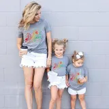 Family Matching Clothing Top Parent-kids Rainbow Believe Family T-shirts