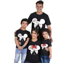 Family Matching Clothing Top Parent-kids Cartoon Mice Castle Family T-shirts