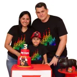Family Matching Clothing Top Parent-kids Rainbow Castle Family T-shirts