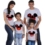 Family Matching Clothing Top Parent-kids Cartoon Mice Heart Family T-shirts