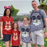 Family Matching Clothing Top Parent-kids Cartoon Mice Castle Sunglass Family T-shirts
