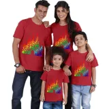 Family Matching Clothing Top Parent-kids Rainbow Castle Family T-shirts