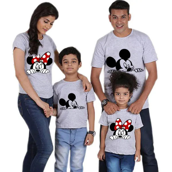 Family Matching Clothing Top Parent-kids Cartoon Mice Family T-shirts