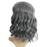 Women Synthetic Short Dye Wavy Hair Wigs Middle Parting Curly Wig