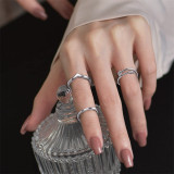 Rose 8 Pieces Fashion Jewelry Inlaid Diamond Adjustable Size Women Ring