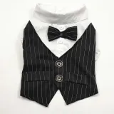 Pet Dog Cloth Schnauzer Teddy T-shirt and Vest Suit Formal Apparel Outfit