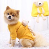Pet Dog Cloth Striped with Cute Bear Keep Warm Puppy Cloth