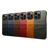 Pure Color Leather Drop Proof Phone Case for iPhone13 12 11 Pro Max with Card Slot