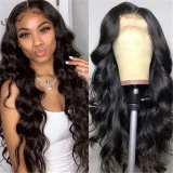 Women Synthetic Long Wavy Hair Wigs Middle Parting Curly Wig