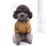 Pet Small Dog Solid Color Hooded Sweatshirt with Pocket Puppy Cloth