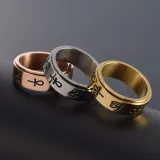Silver Cross The Eye Sign Of Horus Rotation Women Ring