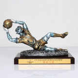 Football Goalkeepers Custom Resin Goalkeepers Golden Glove Trophy Electroplated Golden Boot Trophy