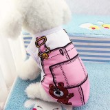 Pet Dog Cloth Cute Overall Printed Vest Puppy Cloth