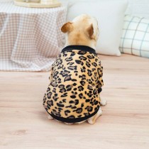 Pet Dog Cloth Fleece Leopard Printed Keep Warm Puppy Winter Cloth