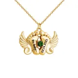Diy Baby Birthday Footprint 14K Rose Gold Pendant Necklace Newborn Gift