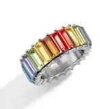 Silver Geometric Zircon Fashion Jewelry Inlaid Diamond Women Ring