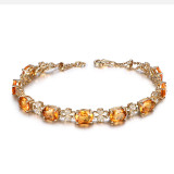 Yellow Diamond Heart Type Pendant Chain Jewelry Necklaces Women Rings Jewelry Sets