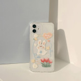 Cute Candy Rabbit Flower Phone Case for iphone13 12 11 Pro Max