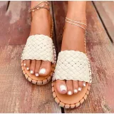 Women Weave Cross Border Flat Sandals Summer Slippers