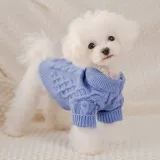 Pet Dog Cloth Handmade Knitting Solid Color Sweater Puppy Cloth