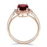Red Zircon Fashion Jewelry Inlaid Diamond Adjustable Size Women Ring