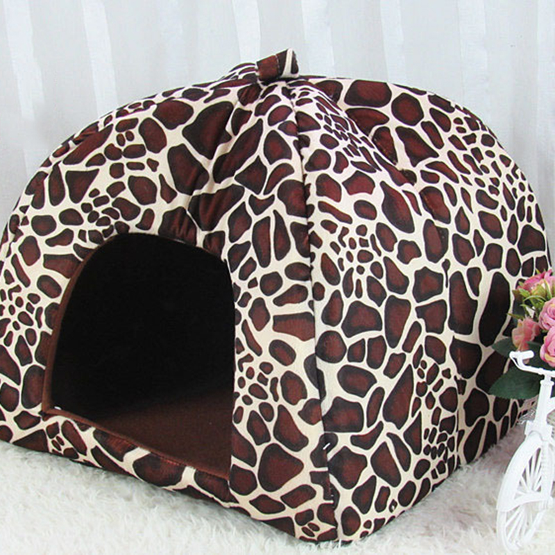 Yurt Leopard Print Nest Tent Warm Dog House Pet House