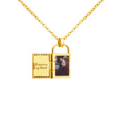 DIY Custom Your Photo 18K Rose Gold Lock Pendant Necklace