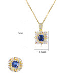 Sterling Silver Cushion Cut Sapphire Pendant Necklace
