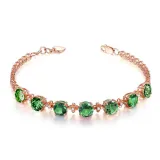 Emerald Pendant Chain Jewelry Necklaces Women Rings Jewelry Sets