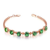 Emerald Clover Pendant Chain Jewelry Necklaces Women Rings Jewelry Sets