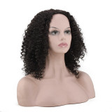 Women Synthetic Short Small Curls Hair Wig Black Full Wig