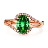 Emerald Pendant Chain Jewelry Necklaces Women Rings Jewelry Sets