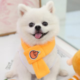 2PCS Dog Clothes With Scarf Warm Cute Tangerine Pattern Pet Sweaters Flannel Cat Vest