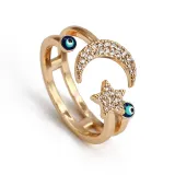 Rose Gold Zircon Eye Of The Demon Moon Jewelry Inlaid Diamond Adjustable Size Women Ring