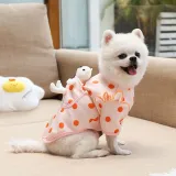 Pet Dog Cloth Bulldog Cute Polka Dot Bear Puppy Cloth with Pocket